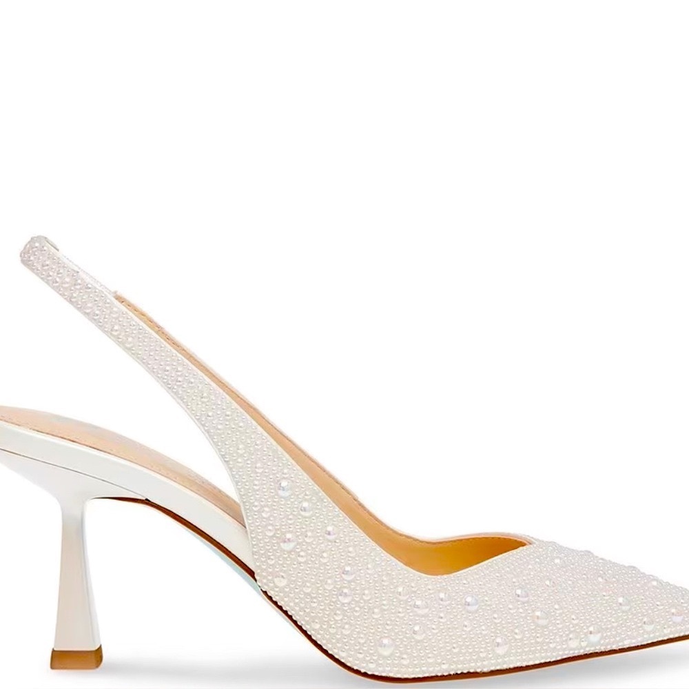 Betsey Johnson White Slingback Heels